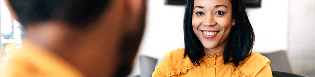 Woman interviewing for a job